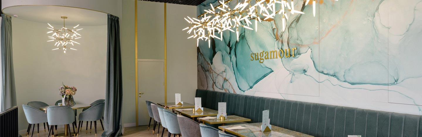 Smukt dekoreret restaurant