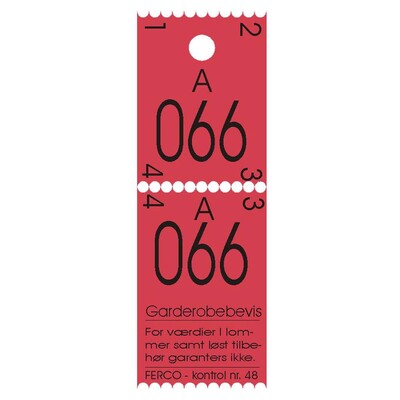 Garderobenumre  og entrebilletter