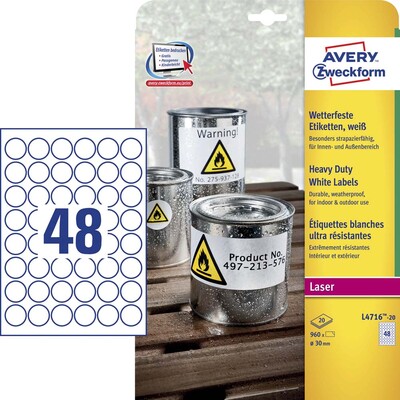 Etiketter på ark