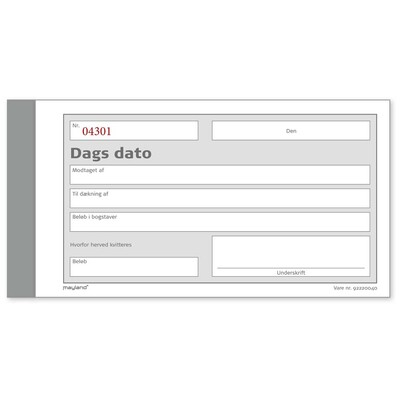 Duplikat- og Triplikatbøger, Blanketter, Regningsblokke