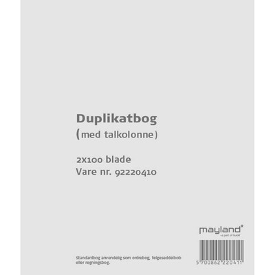 Duplikat- og Triplikatbøger, Blanketter, Regningsblokke