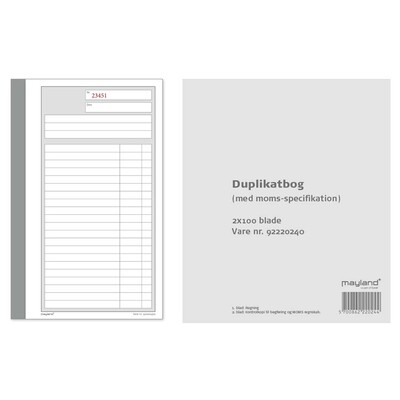 Duplikat- og Triplikatbøger, Blanketter, Regningsblokke