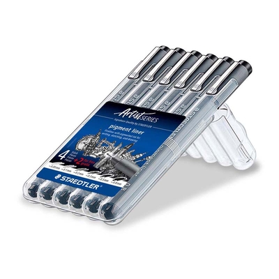 Fineliner Staedtler 308 SB6P sort sæt af 6 stk