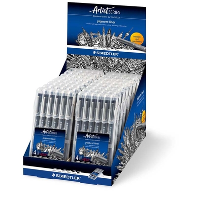 Fineliner Staedtler 308 SB6P sort sæt af 6 stk