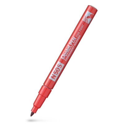 Pentel N50S-B Perm. marker 1mm rund Rød