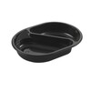 Plastbakke, Plus Pack SmartView, 2-rums, Oval, 895 ml,238x176x40mm, PP, sort, karton a 240 stk