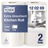 Køkkenrulle, Tork, Extra Absorbent, hvid, 230mm x 15.36m, 22g/m2, pakke a 24 ruller, FSC Mix Credit