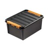 Plastkasse SmartStore, Pro, sort, 15L med låg , 400mm x 300mm x 190mm