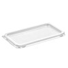 Låg t/plastbakke, Færch, M 65-4, Rektangulær,185x105x9mm, PET, transparent, karton a 560 stk, Fødevaregodkendt