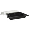 Plastbakke, mellem,215x147x25mm, A-PET, sort, Sushi, karton a 300 stk, Fødevaregodkendt