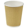 Kaffebæger, Papir + PE, brun, 8 oz Natur Line, karton a 500 stk, palle 24 kartoner, Ripple wall, Fødevaregodkendt