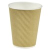 Kaffebæger, Papir + PE, brun, 12 oz, karton a 500 stk, palle 18 kartoner, Ripple wall, Fødevaregodkendt