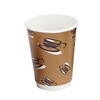 Kaffebæger, Papir + PE, brun, 12 oz, karton a 500 stk, palle 12 kartoner, Double wall, Fødevaregodkendt