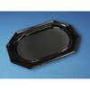 Cateringfad, Oval, 450 x 300 x 25 mm, A-PET, sort, Medium, karton a 10 x 10 stk, Fødevaregodkendt
