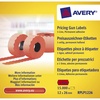 Prisetiket, Avery, RPLP1226, 1 linje, 26x12mm, rød, antal etiketter pr. ark : 1500, rulle a 1500 etiketter