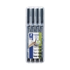 Marker, Staedtler Lumocolor, 31-9WP4GS, 0,6MM, Spids, sort, permanent, Pakke med 10 sæt