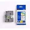 Labeltape, Brother, Lamineret, 9mmx8.00m, sort/hvid