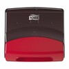 Industripapir dispenser, Tork, W4, Performance, sort/rød, 427mmx206mm x 394mm