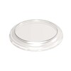 Låg t/plastbakke, Færch, K 5123-2, Rund, Ø 127, højde 12, vægt: 108, PET, transparent, karton a 684 stk, Fødevaregodkendt