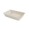 Salatbowle, Rektangulær, 850 ml,228x156x48mm, Bambusfibre, der indeholder, hvid, Bagasse, karton a 500 stk, Fødevaregodkendt