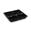 Plastbakke, Plus Pack Zen, 7-rums, Firkantet,250x250x33mm, PET, sort, pakke a 60 stk, Fødevaregodkendt
