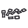 Strap forsegling, Plastspænde, 101, benlængde 12.00 mm, bredde 12.00 mm, tykkelse: 4.000 mm, plastik, PE på den udvendige side, sort, karton a 1000 stk, palle a 160 kartoner