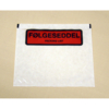 Følgeseddellommer, C7, 130 x 130 mm, transparent, red-black printed Packing list, LD-PE, karton a 1000 stk
