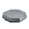 Plastbakke, Duni Octaview, m/hængslet låg, 1800 ml,305x305x60mm, A-PET, grå, karton a 96 stk, Fødevaregodkendt