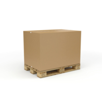 Brun pallecontainer i pap.