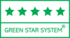 Et produkt med 5 stjerner i ”The Green Star System” er fremstillet af mindst 50% genbrugsfibre fra postconsumer waste, og er fremstillet af FSC® eller PEFC™ certificeret skov/masse. Derudover er papiret fremstillet på en papirfabrik med EU Blomsten, eller den nordiske svane. Fabrikken er ISO-14001 certificeret. Klik på logoet for mere information.